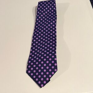 Brooks Brothers Navy and Pink Polka Dot Tie